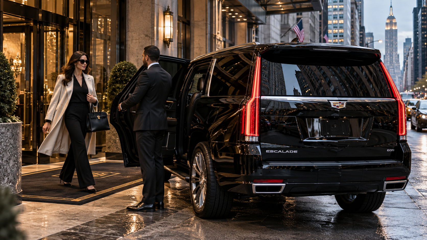 chauffeur picking up a client in nyc